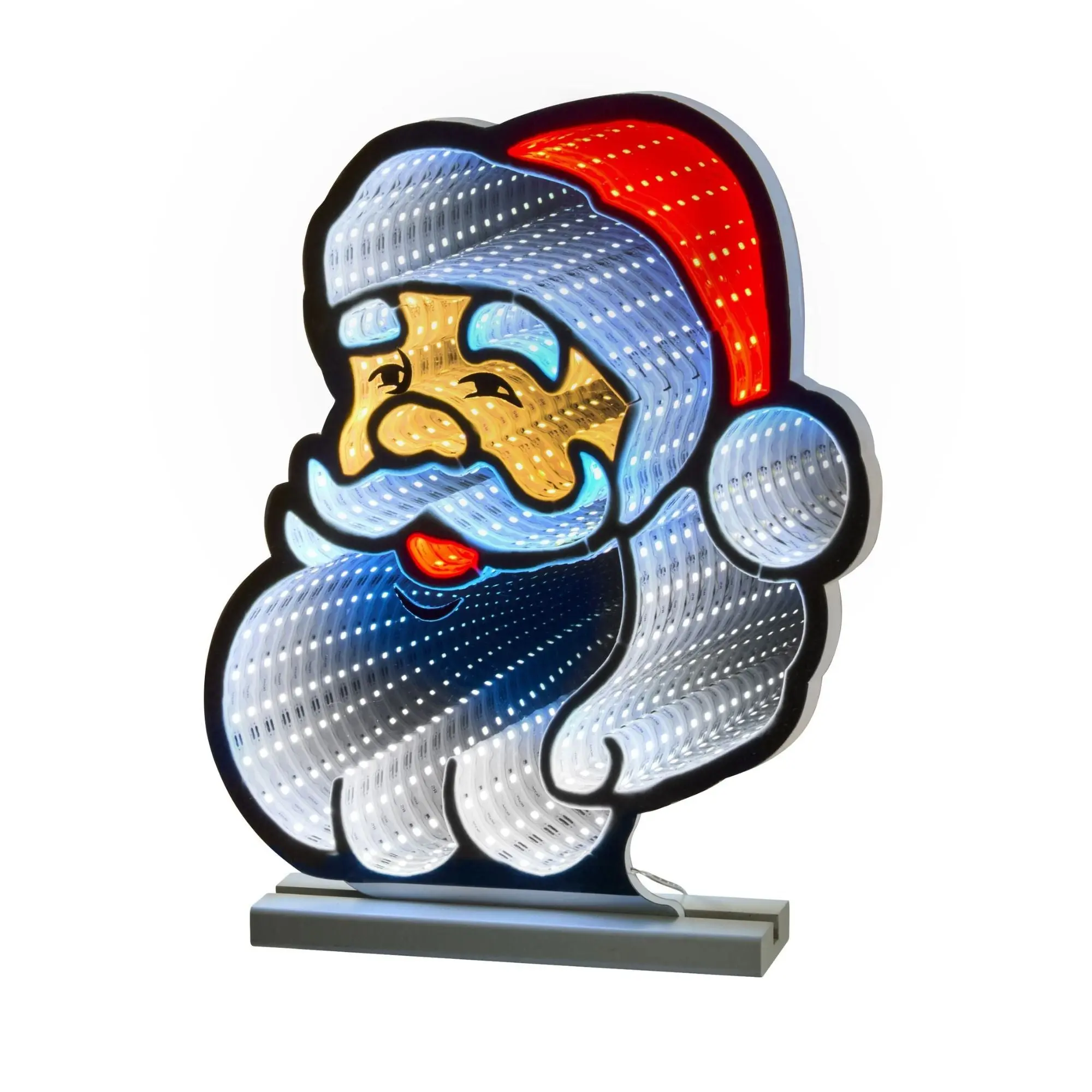 40cm Jolly Santa Face Christmas Infinity Light