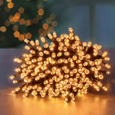480 Vintage Gold Supabrights Multi Action LED String Lights with Timer