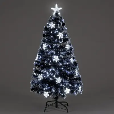 4ft Fibre Optic Night Star Pre Lit White LED Artificial Christmas Tree