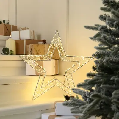 50cm Dewdrop Christmas Star Silhouette with 1440 Warm White LEDs