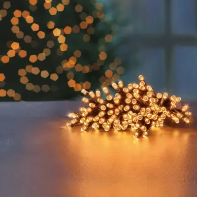 600 Vintage Gold Multi Action Battery Powered LED Lights with Timer