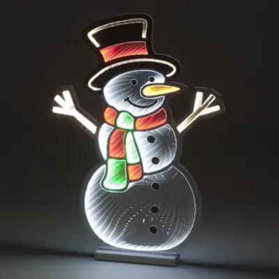 60cm Snowman with Striped Scarf Magical Christmas Infinity Light