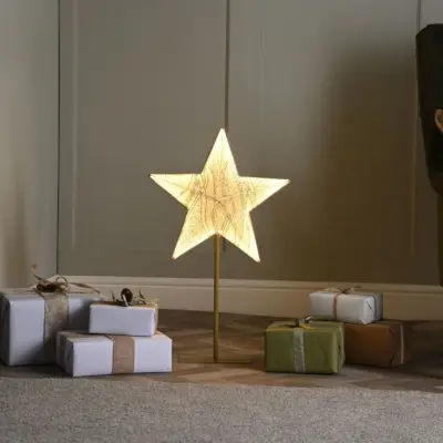 65cm Neon Flex Angel Glow Christmas Star on Stand with 150 Warm White LEDs