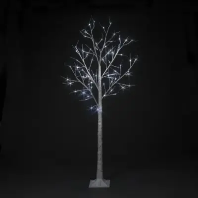 6ft Birch Tree Pre Lit with 80 White LEDs