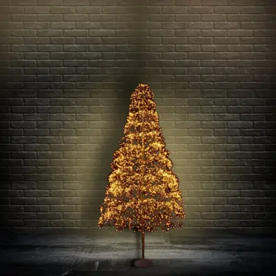 6ft Black Ultrabright Christmas Tree Silhouette with 3010 Warm White LEDs