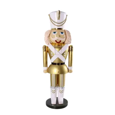 6ft Gold and White Nutcracker Soldier Commercial Christmas Display Prop
