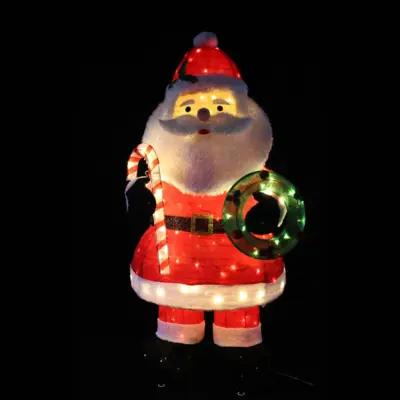 6ft Santa Pop Up Fleece LED Christmas Silhouette