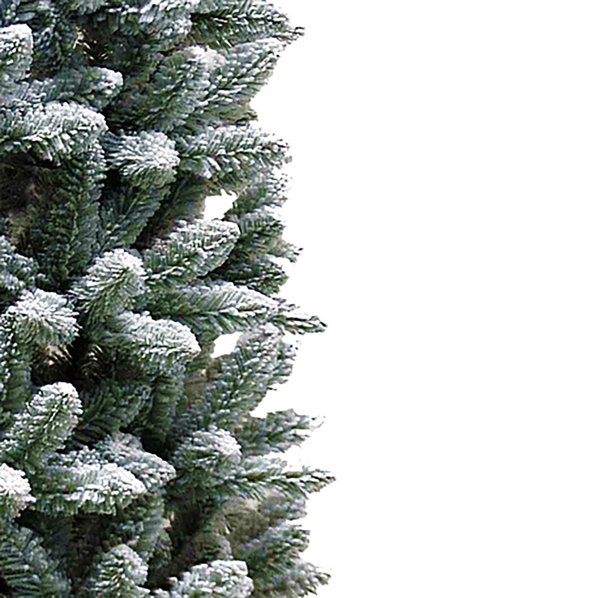 7.5ft Flocked Snowy Kingswood Fir Artificial Pencil Christmas Tree with Metal Stand