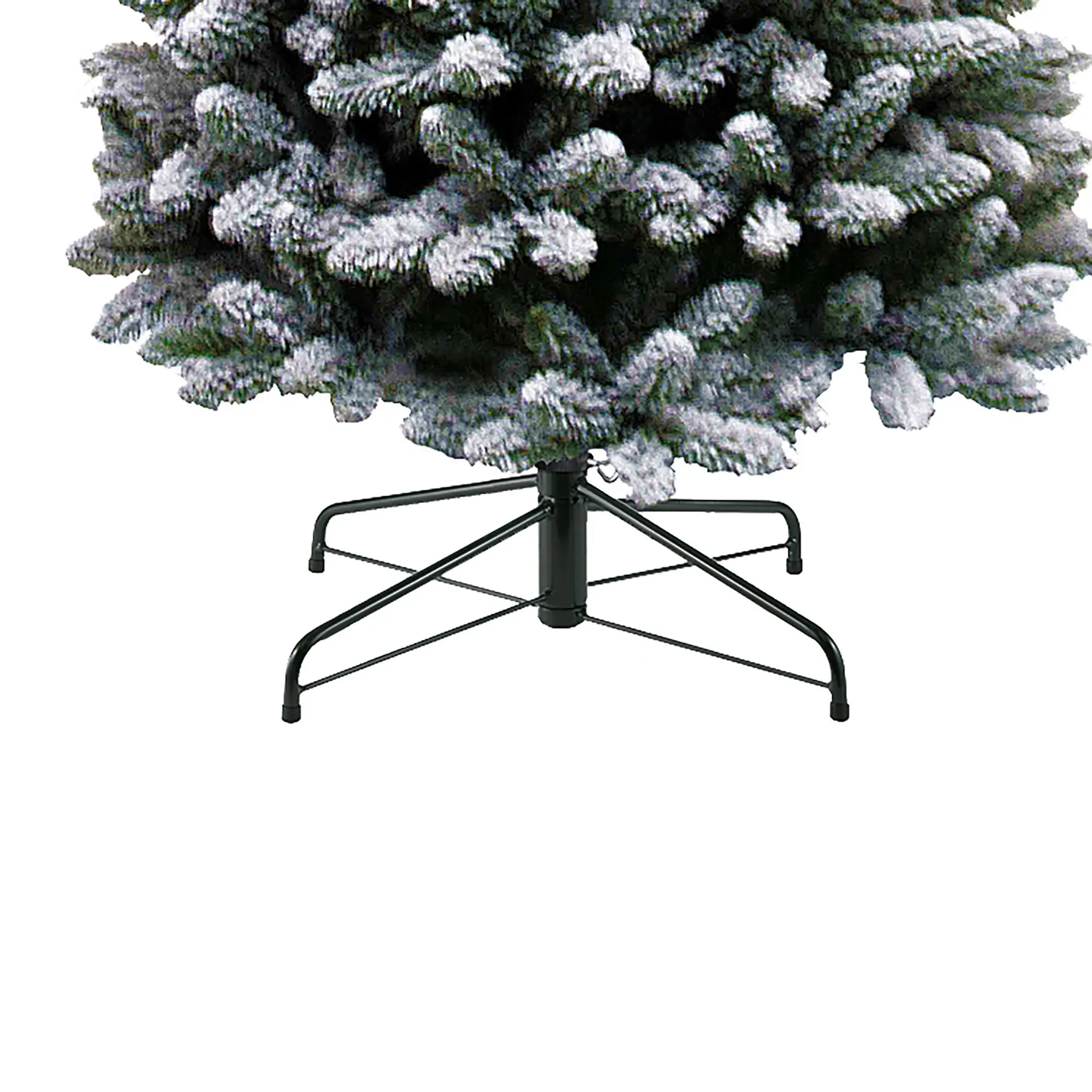 7.5ft Flocked Snowy Kingswood Fir Artificial Pencil Christmas Tree with Metal Stand