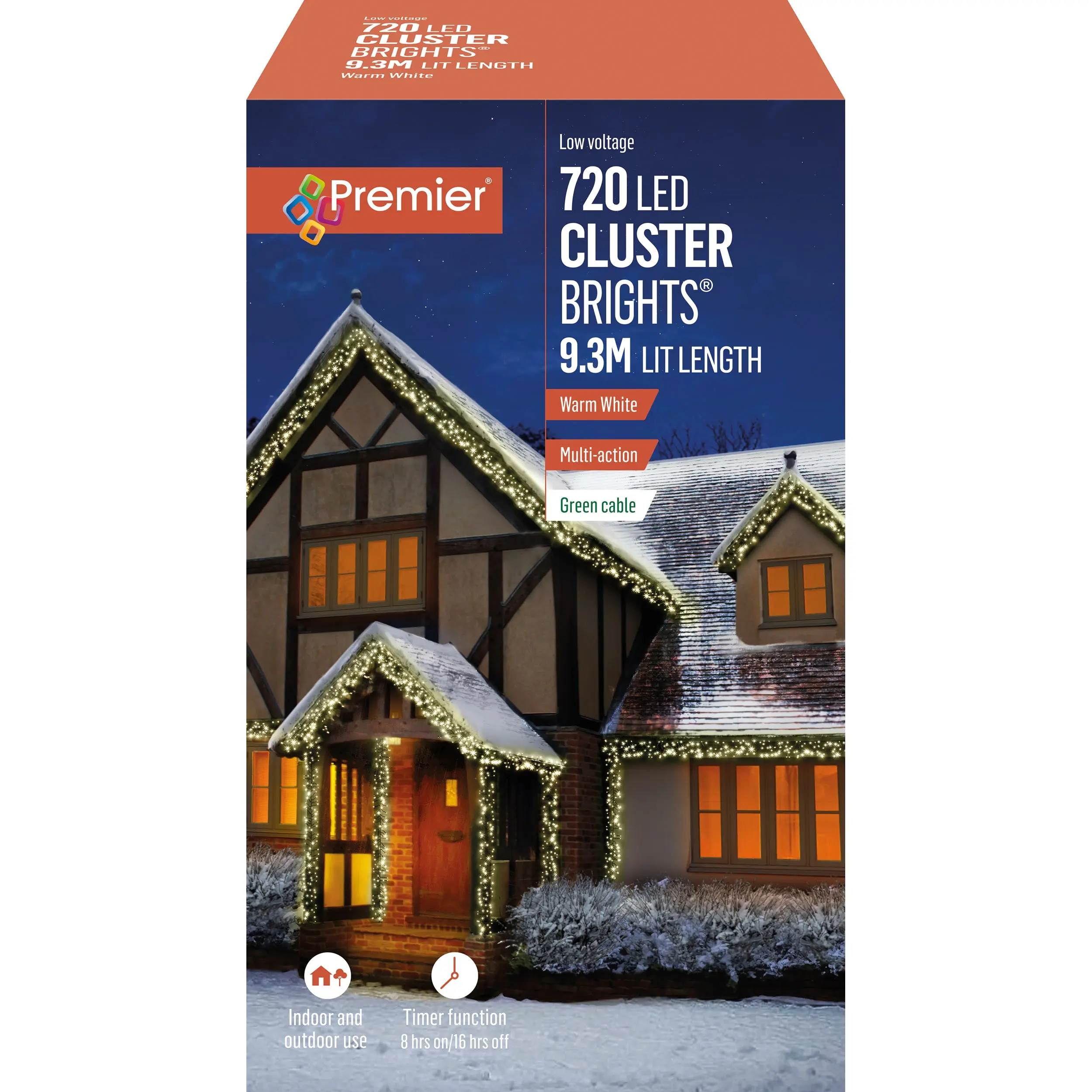 720 Warm White Multi Action LED Cluster Lights with Timer