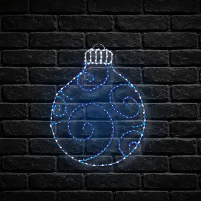 76cm Bauble Silhouette with 245 Blue and White Twinkling LEDs