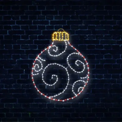 76cm Bauble Silhouette with 245 Red, Warm White and White Twinkling LEDs