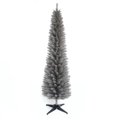 8ft Slim Pencil Pine Grey Artificial Christmas Tree