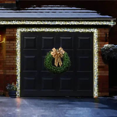 960 White & Warm White Ultrabright Garage Door Cluster Lights Garland