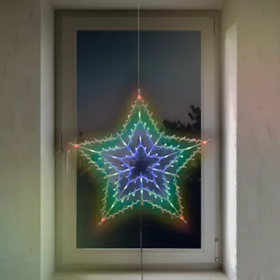Christmas Star Window Light with 100 Multi Coloured LEDs