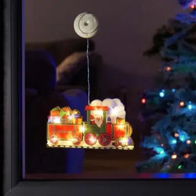 InLit Vintage Christmas Train Window Display Silhouette