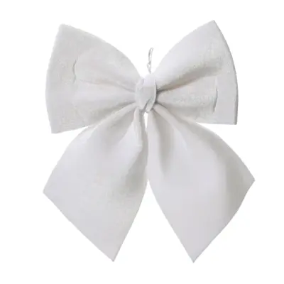 Large 24cm White Bow Christmas Tree Decoration