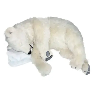 Lifesize Animated Sleeping Polar Bear Breathing In and Out Christmas Display Prop
