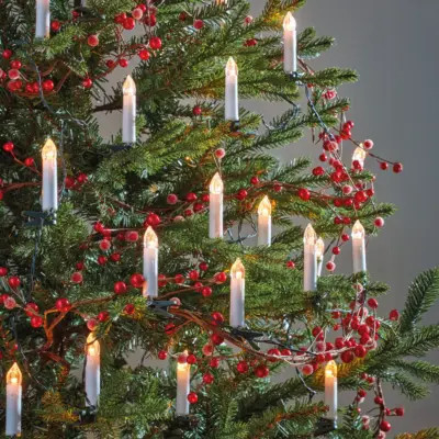 Set of 50 LED Festive Clip-on Christmas Tree Candles