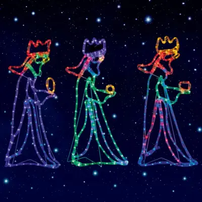 Three Wise Men Christmas Nativity Rope Light Silhouette